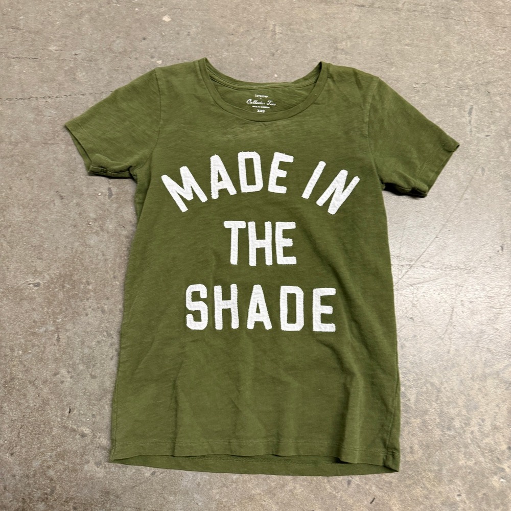 J.Crew Collector Tee Olive‎ Green Made In The Shade Graphic T-Shirt XXS